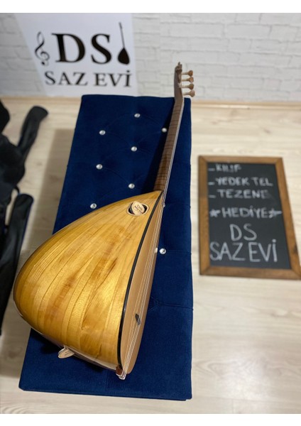 Profesyonel Dut Tekne Kısa Sap Bağlama Saz + Kılıf Yedek Tel Tezene