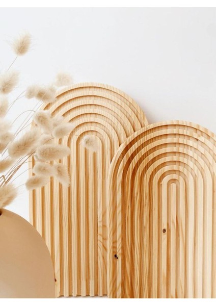 Ahşap Oymalı Yarım Gökkuşağı Dekoratif Tepsi Sunum Tepsisi Sunumluk 1 Adet fiyatları