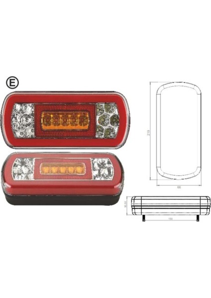 Dikdörtgen Neon LED Stop Lambası 12 Volt Yeni Nesil