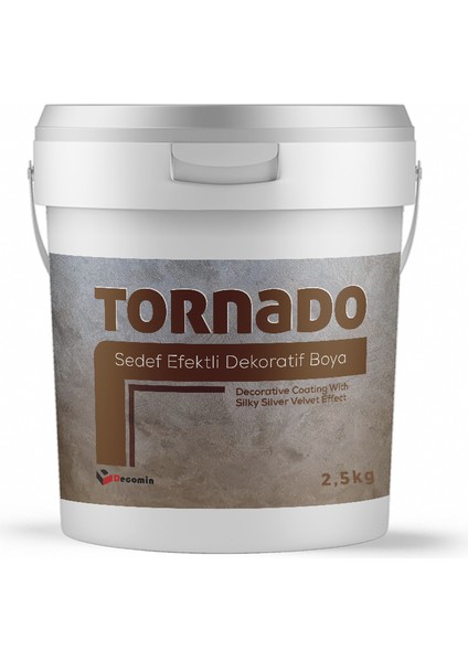 DECOMİN TORNADO İPEKSİ SEDEF EFEKTLİ DEKORATİF SİLVER KAPLAMA BOYASI (2,5 Kg)