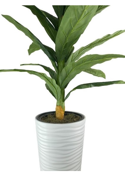 Yapay Ağaç Yukka Kılıç Çiçeği Beyaz Kumsal Vazoda 155*70 fırsatları