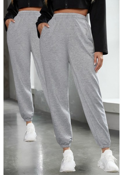 KIŞLIK Bol Eşofman Altı Set Ikili 2li Oversize Erkek Kadın Unisex Paçası Lastikli modelleri