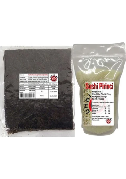 Umai Sushi Sushi Pirinci 1 kg Nori 10'lu Suşi Seti