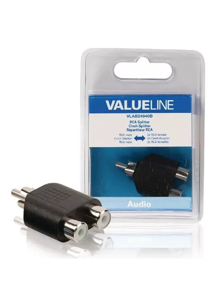 Valuelıne Ses Splitter Rca Erkek Siyah Kalın