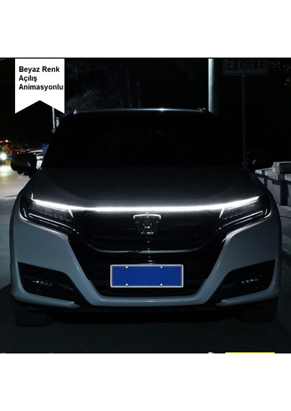 Açılış Animasyonlu Beyaz Renk Kaput Ledi Animasyonlu 120CM