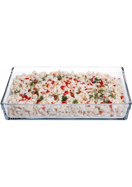 Borcam Premium Dikdörtgen Tepsi, 26 cm x 37 Cm, Şeffaf, 4.35 Litre