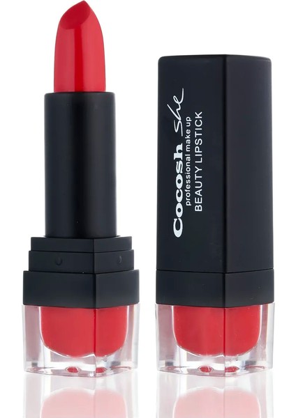 Beauty Lipstick Ruj 02 Pomegranate, Kremsi Formül, Saten Görünüm, Orta-Tam Kapatıcılık