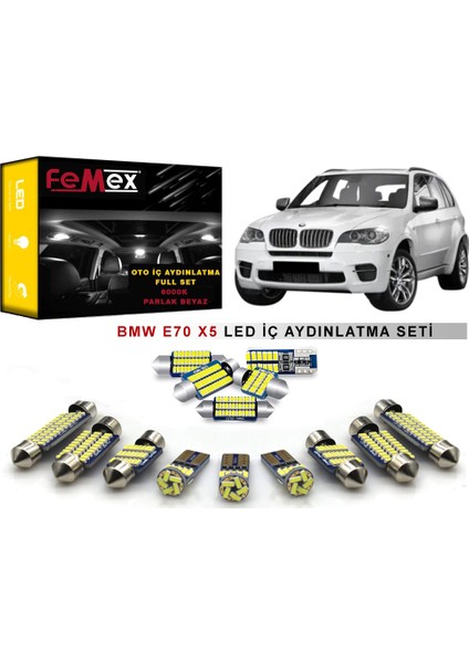 Bmw E70 X5 2007-2012 LED Iç Aydınlatma Ampul Seti Femex Parlak Beyaz