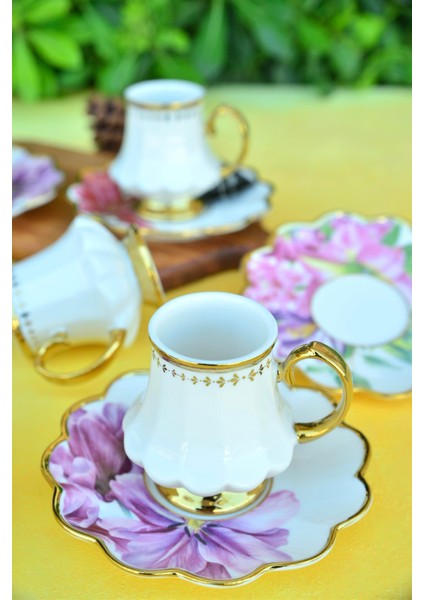 Sofiya 6 Kişilik Porselen Türk Kahvesi Fincan Takımı