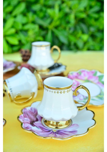 Sofiya 6 Kişilik Porselen Türk Kahvesi Fincan Takımı modelleri