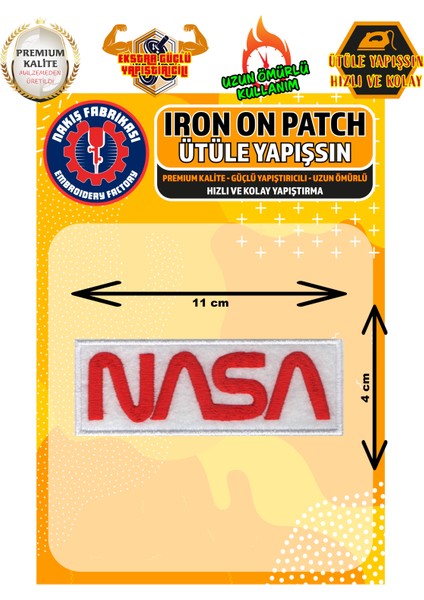 Ütü Ile Yapışan Nakışlı Patch Arma Peç, Nasa Arması, Kaliteli Nakış Işleme Aplike Yama