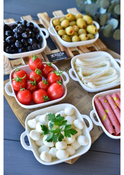 3 Lü Porselen Kare Meze Tabak / Küçük Boy indirimleri