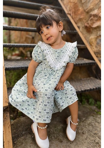Kız Bebek Kız Çocuk Yazlık Elbise Kısa Kollu Bebek Takım çocuk Bebek giyim Elbklb