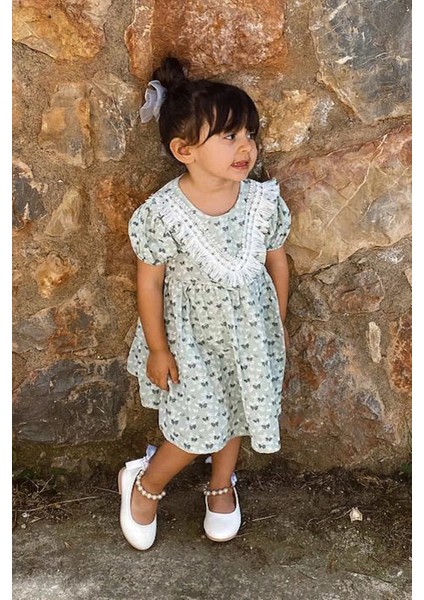 Kız Bebek Kız Çocuk Yazlık Elbise Kısa Kollu Bebek Takım çocuk Bebek giyim Elbklb