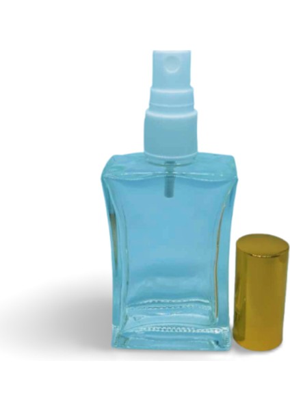 Parfüm Şişesi 50 ml (10 Adet) Sarı Kapak Plastik Valf Içbükey Boş Şişe