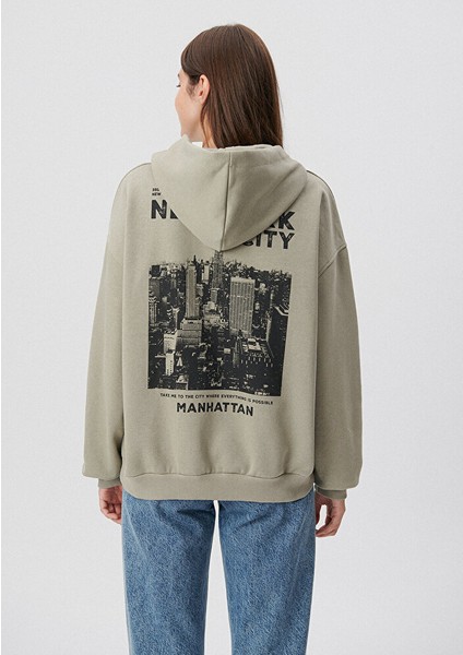 Kadın Kapüşonlu Yeşil Sweatshirt 1S10012-85873 indirimleri