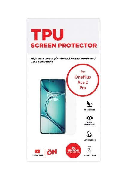 Oneplus Ace 2 Pro Ekran Koruyucu Tpu Film