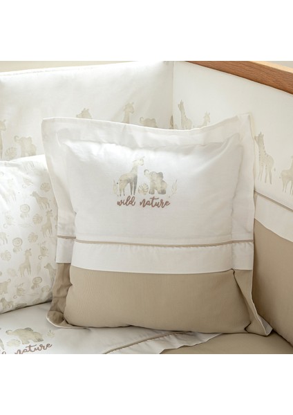 Safari Nevresim Takımı Nakışlı Ekru/mınt