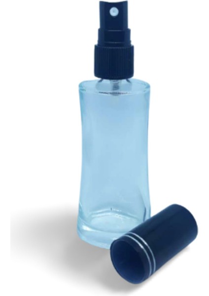 Boş Parfüm Şişesi 100 ml (3 Adet) Siyah Kapak Plastik Valf Eyfel Boş Şişe