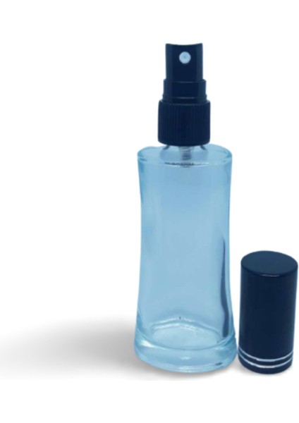 Boş Parfüm Şişesi 100 ml (3 Adet) Siyah Kapak Plastik Valf Eyfel Boş Şişe