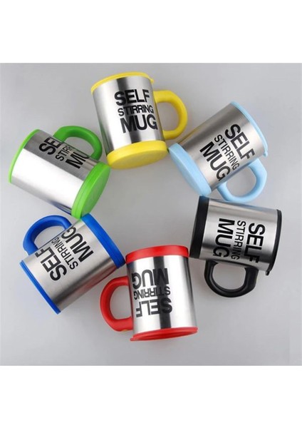 Kişiye Özel Kendini Karıştıran Mikser Kupa Termos Bardak Siyah - Self Stirring Mug fiyatları