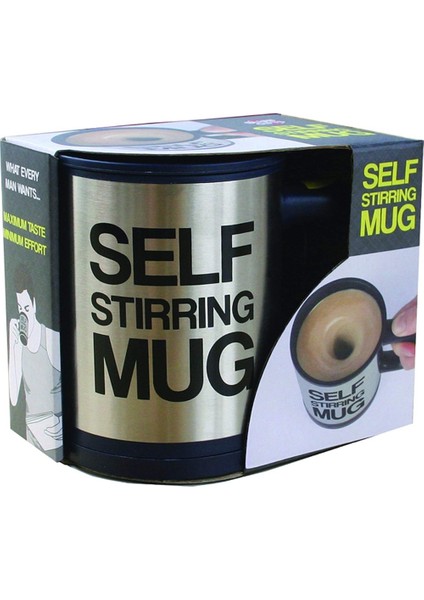 Kişiye Özel Kendini Karıştıran Mikser Kupa Termos Bardak Siyah - Self Stirring Mug fırsatları