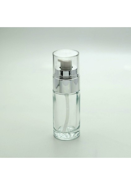 Boş Krem ve Losyon Şişesi 40 ml (5 Adet) Şeffaf Gri Kapaklı Boş Şişe