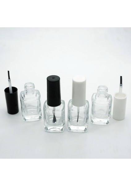 Boş Oje Şişesi Boş 12 ml (10 Adet) Kare Modeli