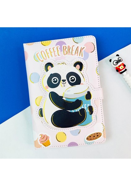 Hediye Vakti Panda Tasarımlı Kabartma Kapaklı Defter