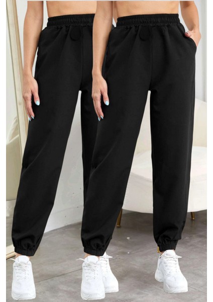 KIŞLIK Bol Eşofman Altı Set Ikili 2li Oversize Erkek Kadın Unisex Paçası Lastikli
