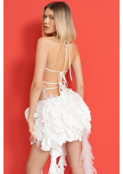 Taşlı Kelebek Büstiyer Off White Kadın fırsatları