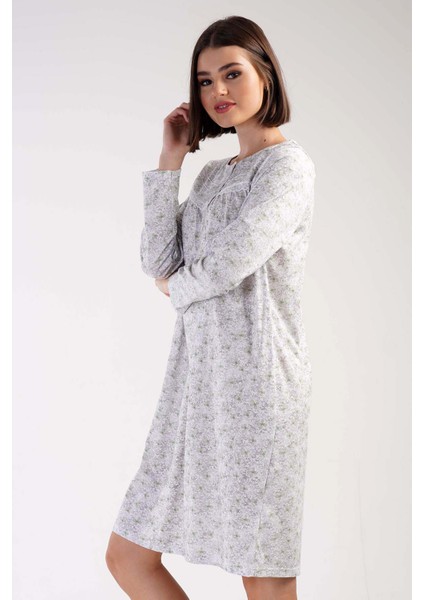 Pamuklu Kadın Uzun Kol Kısa Boy Gecelik modelleri