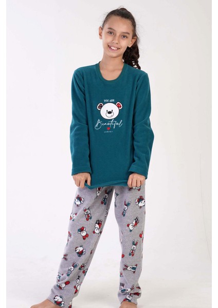 Kız Çocuk Polar Uzun Kol Pijama Takım