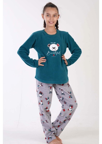 Kız Çocuk Polar Uzun Kol Pijama Takım