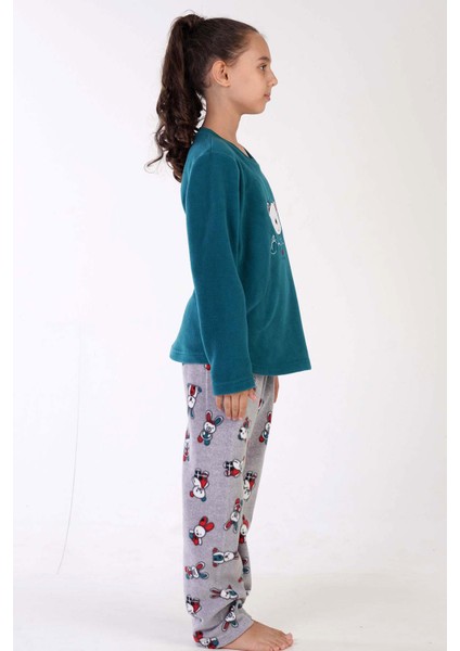 Kız Çocuk Polar Uzun Kol Pijama Takım