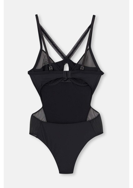Siyah Tül Detaylı Bodysuit fiyatları