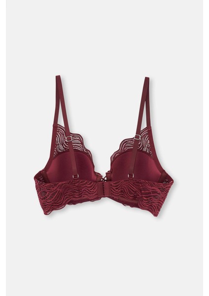 Bordo 1011KC Dantelli Dolgusuz Toparlayıcı Sütyen