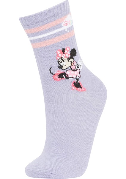 Kız Çocuk Disney Mickey & Minnie 2'li Pamuklu Uzun Çorap A6198A8NS modelleri