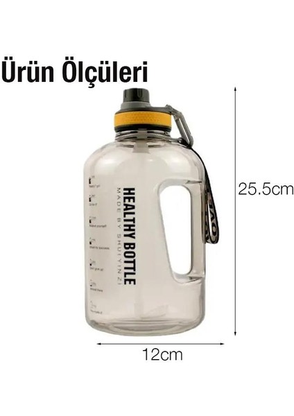 2.2lt Su Matarası Su Şişesi Pipetli Sızdırmaz Bpa Içermez Su Matarası Emniyet Kilitli Suluk