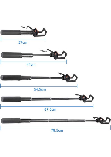 3,5 mm Jack Girişli Selfie Çubuğu