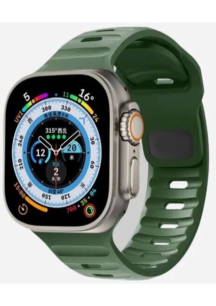 Apple Watch Gs Dt Pro T500 Ultra 2 3 4 5 6 7 8 Se Uyumlu 38 40 41MM Special Spor Kordon Kayış K.yeşil