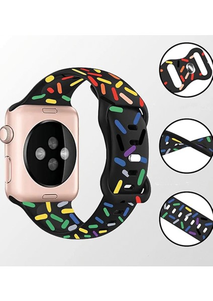 apple Watch Gs Dt Pro Ultra 4 5 6 7 8 Se Uyumlu 42 44 45MM Pride Edition Spor Kordon Siyah