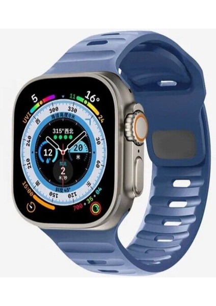 Apple Watch Gs Dt Pro T500 Ultra 2 3 4 5 6 7 8 Se Uyumlu 42 44 45MM Special Spor Kordon Kayış Mavi