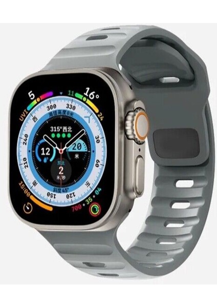 Apple Watch Gs Dt Pro T500 Ultra 2 3 4 5 6 7 8 Se Uyumlu 38 40 41MM Special Spor Kordon Kayış Açık Gri