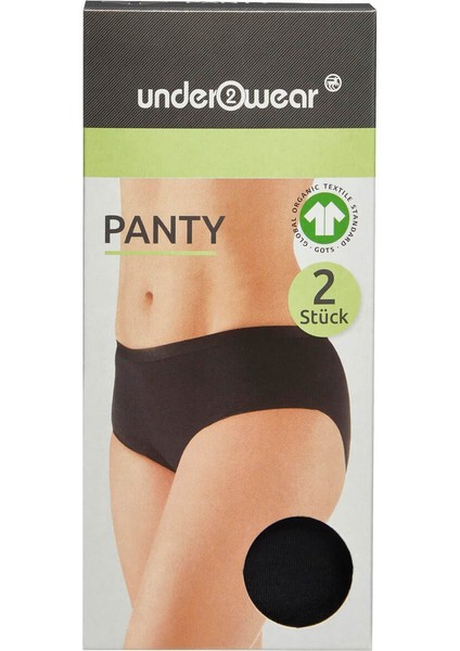 Kadın Panty Slip Külot 2'li Siyah Xl Beden