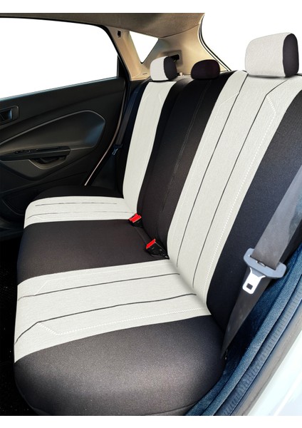 Axiom Comfort Serisi - Citroen Ds5 ile Uyumlu Koltuk Kılıfı, Keten-Deri / Kemik