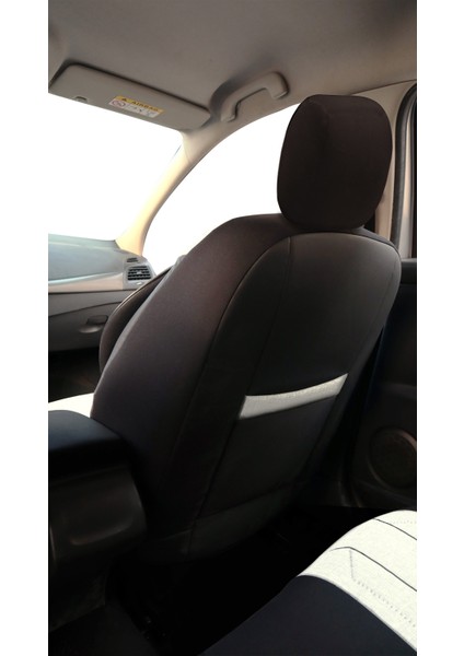 Axiom Comfort Serisi - Seat Alhambra ile Uyumlu Koltuk Kılıfı, Keten-Deri / Kemik