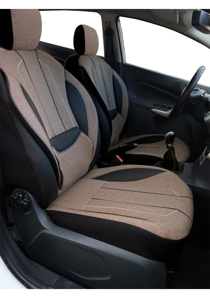 Axiom Comfort Serisi - Opel Antara ile Uyumlu Koltuk Kılıfı, Keten-Deri / Haki