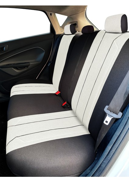 Axiom Comfort Serisi - Volkswagen Caddy ile Uyumlu Koltuk Kılıfı, Keten-Deri / Kemik modelleri