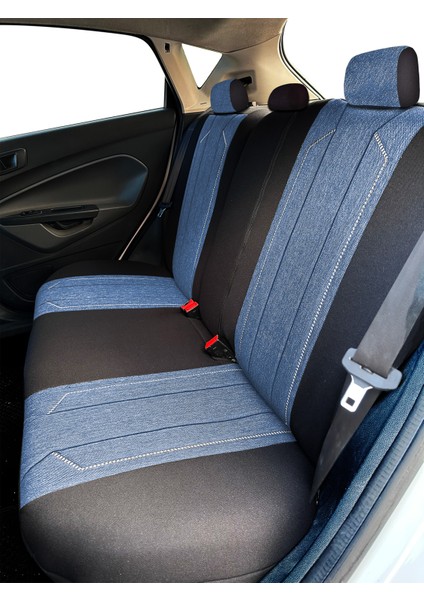 Axiom Comfort Serisi - Subaru Impreza ile Uyumlu Koltuk Kılıfı, Keten-Deri / Mavi